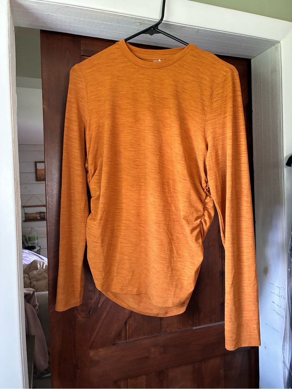 Calia Golden Orange long sleeve workout shir